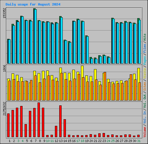 Daily usage for August 2024