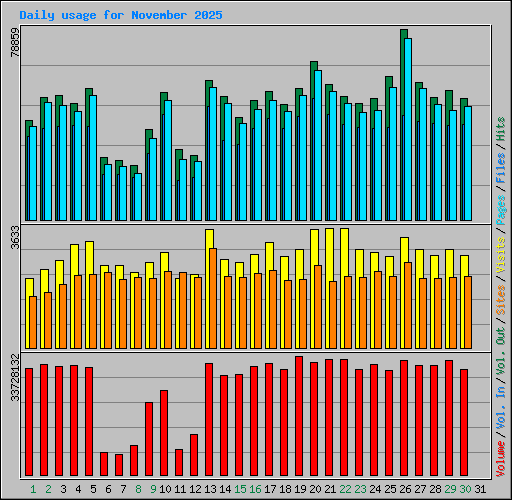 Daily usage for November 2025
