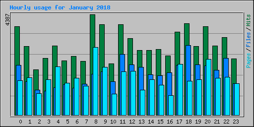 Hourly usage for January 2018