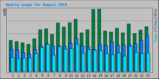 Hourly usage for August 2018