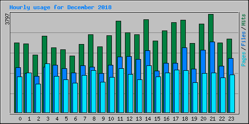 Hourly usage for December 2018