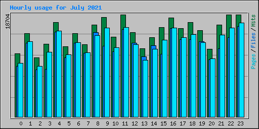 Hourly usage for July 2021