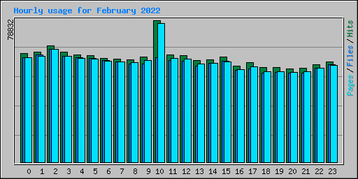 Hourly usage for February 2022