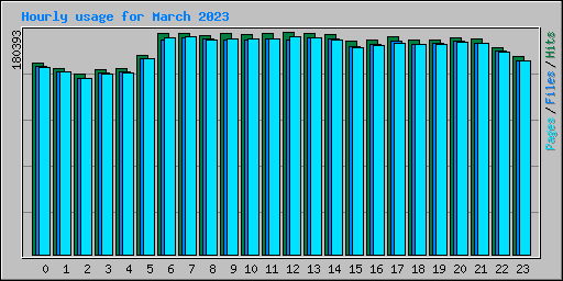 Hourly usage for March 2023